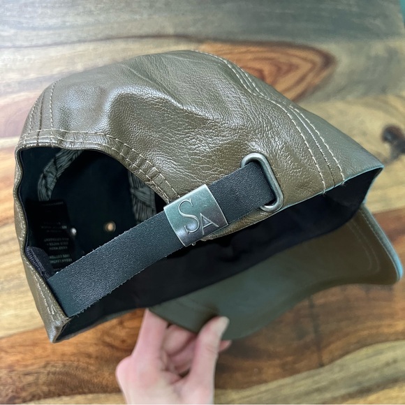 SWEAT Active Vegan Leather Baseball Cap Hat Green Adjustable - Picture 4 of 6